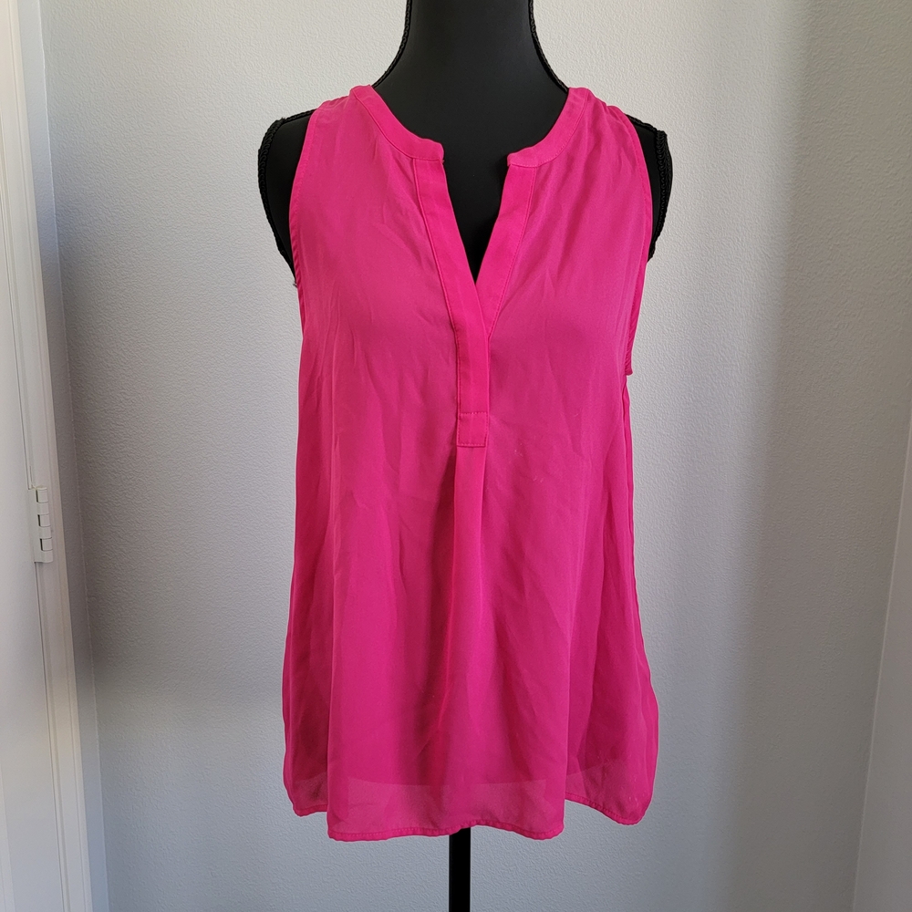 Women's Pink Sheer Sleeveless Top